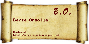 Berze Orsolya névjegykártya